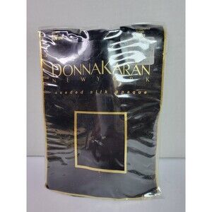Vintage Donna Karan New York Sueded Silk Opaque Tights Small Black Style 279
